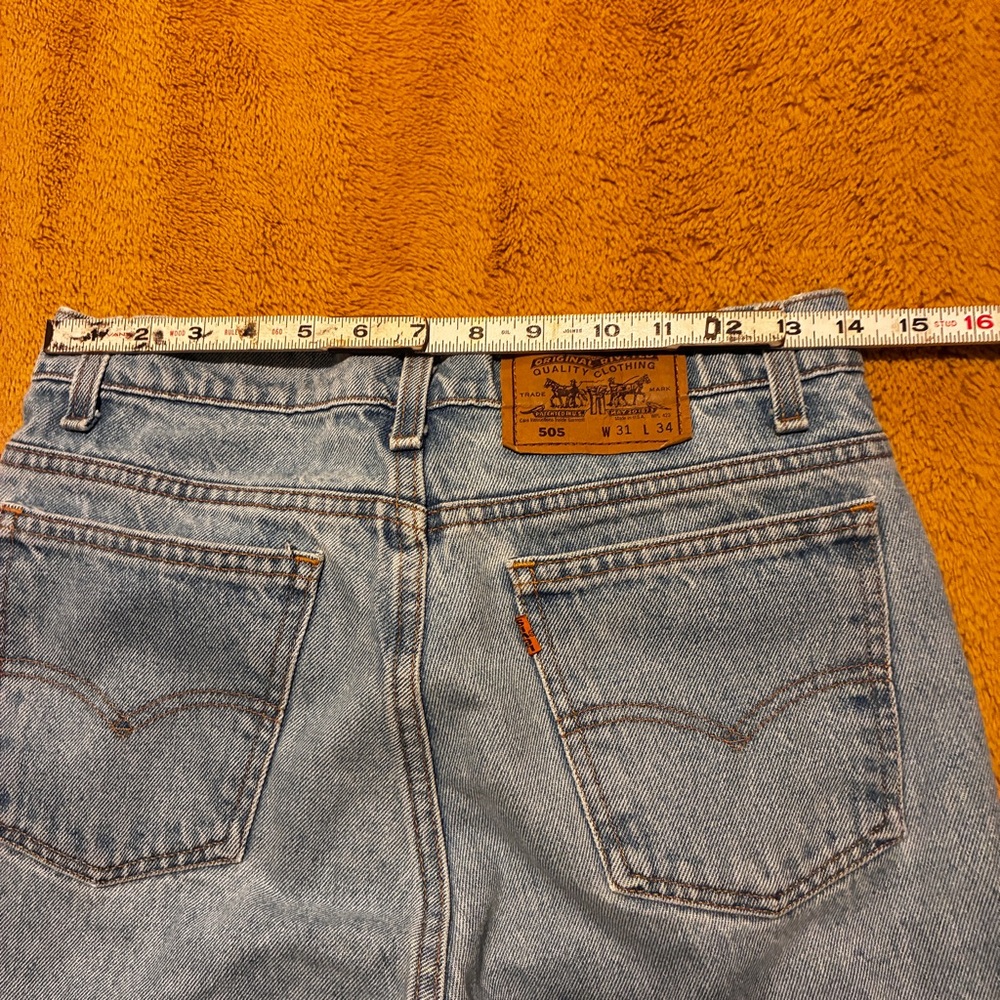 VINTAGE LEVI’S 505 ORANGE TAB 31x34 DENIM JEANS - Picture 6 of 8